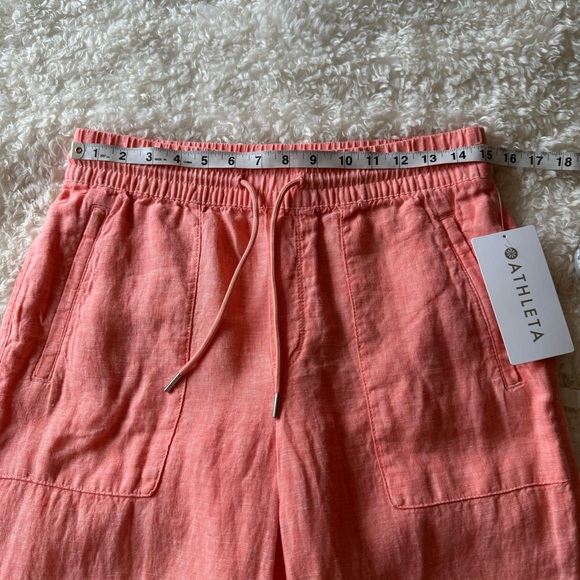 Athleta Retreat Linen Jogger Pant in Sunset Glow Peach 531704 Size 8T Tall NEW - Picture 5 of 11